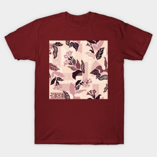 Pink Solid Shapes and Flowers T-Shirt